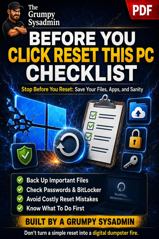 Before You Click Reset This PC Checklist — Expanded Edition