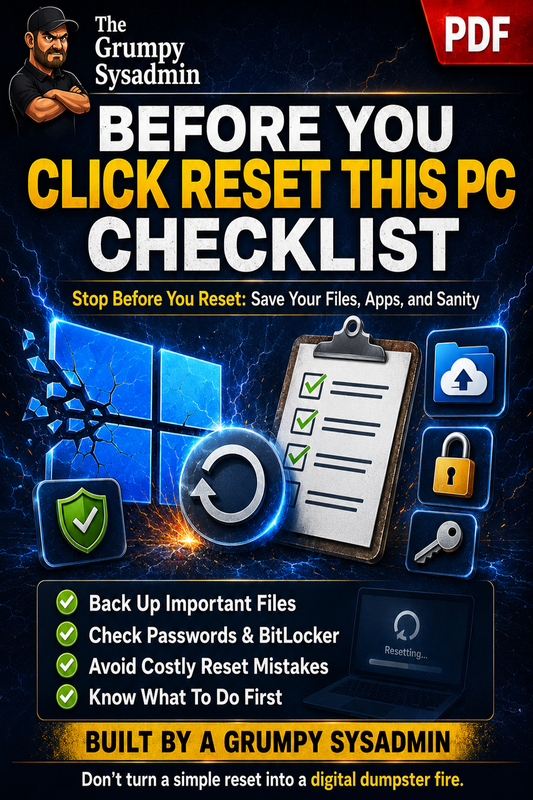 Before You Click Reset This PC Checklist — Expanded Edition