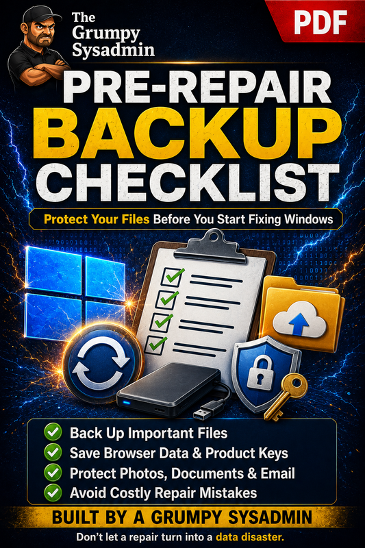 Windows Pre-Repair Backup Checklist